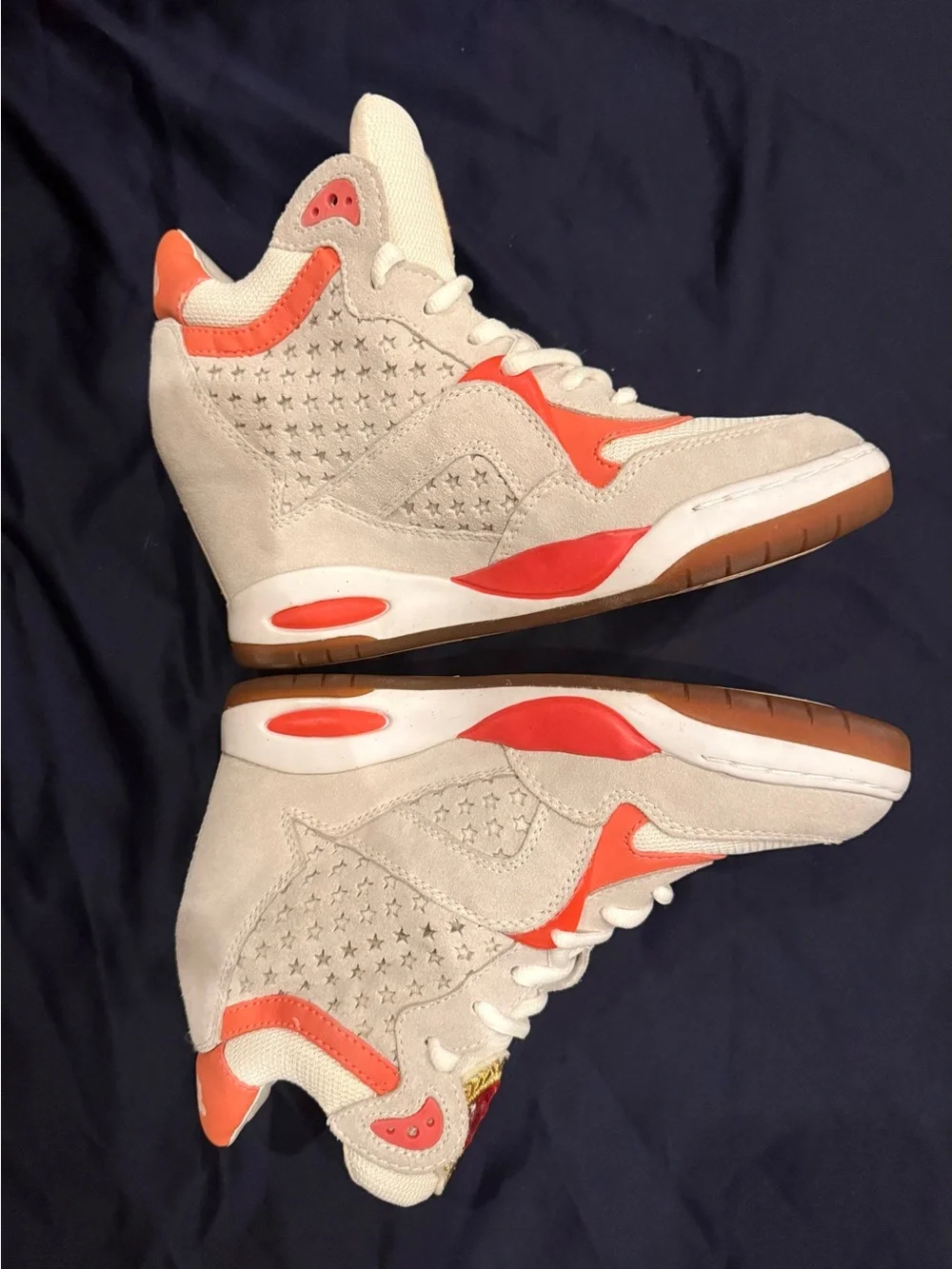 Ash White and Orange Women's Wedge Sneakers- Great find!